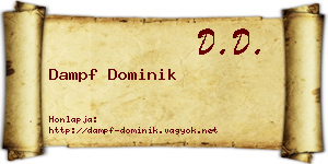 Dampf Dominik névjegykártya